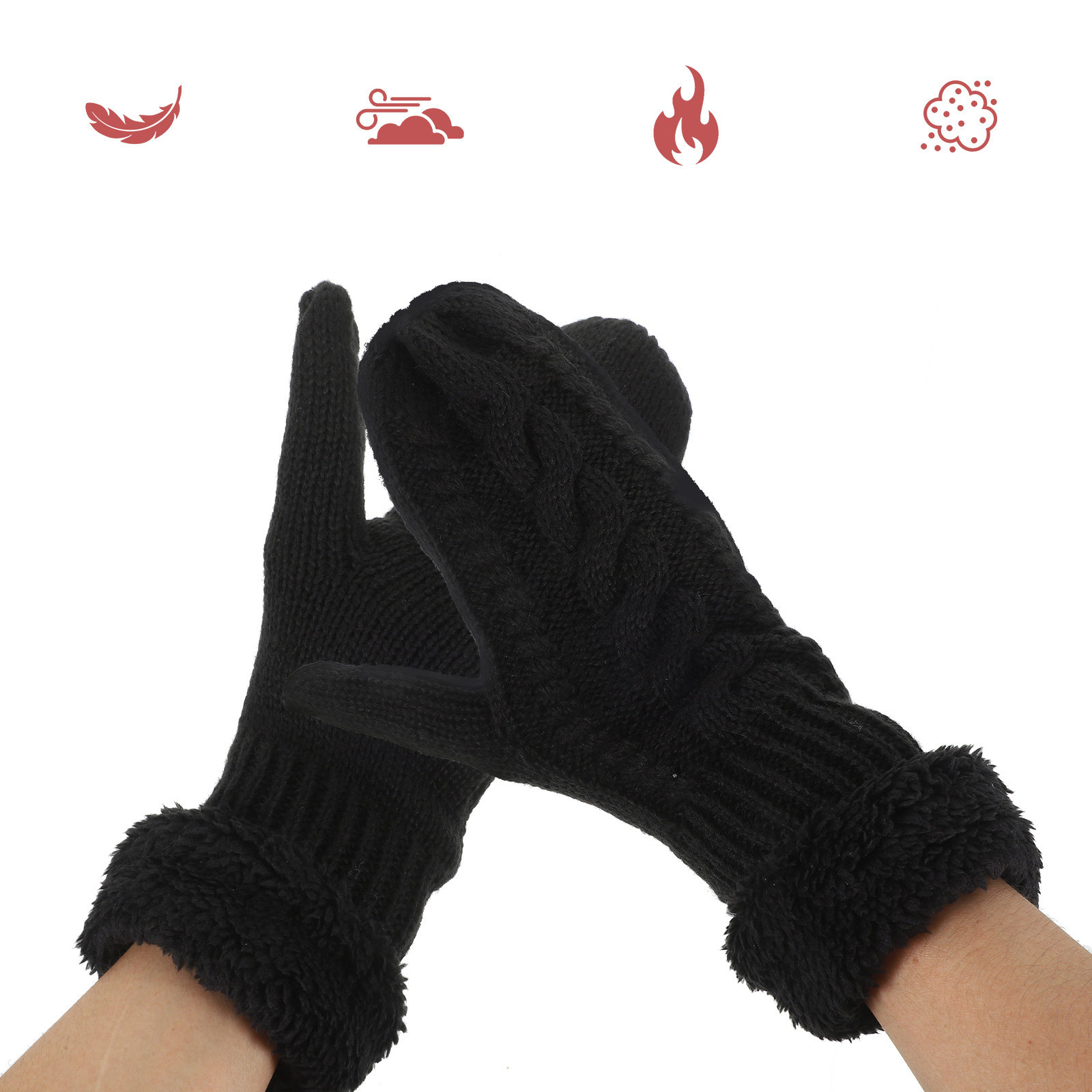 Winter Cycling Commute - 1 paar winterhandschoenen voor volwassenen, dik