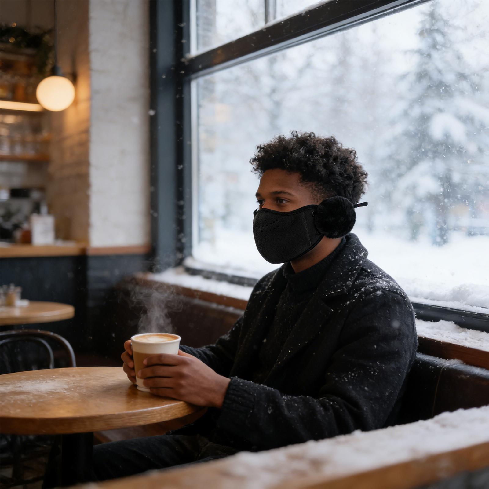 Winter Cycling Commute - Gezichtsmondbedekking Winddicht dik schild met oorflap